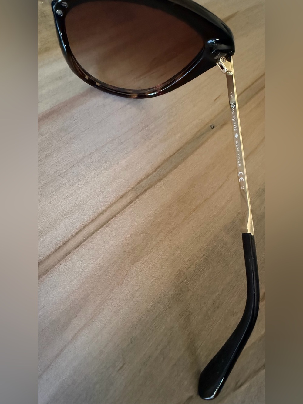 kate spade Rose-Gold Aviator Sunglasses with Turquoise Case - Picture 6 of 13
